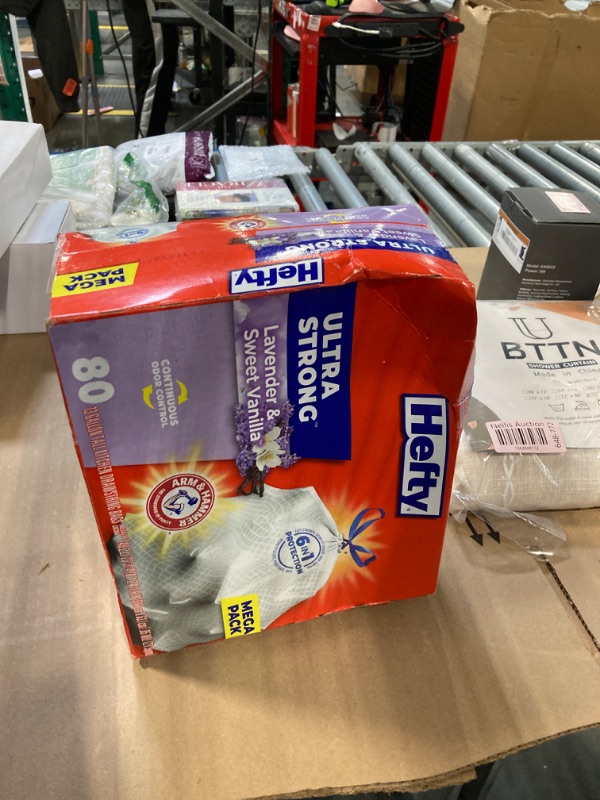 Photo 1 of Hefty Ultra Strong Tall Kitchen Trash Bags, Lavender & Sweet Vanilla Scent, 13 Gallon, 80 Count