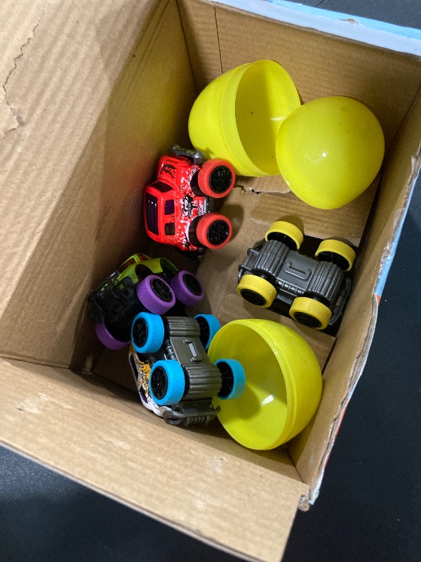 Photo 1 of **MISSING SEVERAL PIECES***WATERGLIDE Set of 12 Pull Back Cars for 3-6 Year Old Boys, Easter Eggs Filled with Pullback Monster Vehicles Toys, Easter Egg Hunt, Basket Stuffers Filler, Party Favor Easter Gifts for Boys Age 3-6
