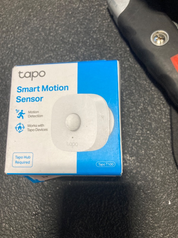 Photo 1 of TP-Link Tapo Motion Sensor, Requires Tapo Hub, Long Battery Life w/Sub-1G Low-Power Wireless Protocol, Wide Range Detection, Adjustable Sensitivity, Real-Time Notification, Smart Action, Tapo T100