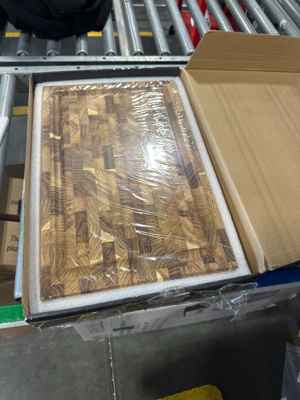 Photo 1 of ***2 packs*** Oak + Zion Teak Wood End Grain Cutting Board - Premium Wooden Cutting Boards for Kitchen - Durable, Versatile Chopping Board & Serving Tray - Ideal for Butcher Block Countertop Workspace -17x11x1.75
