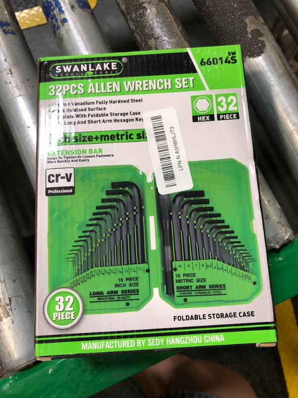 Photo 1 of SWANLAKE 32PCS Hex Key Set, Allen Wrench Set Inch/Metric MM(0.7mm-10mm) SAE(0.028"-3/8)