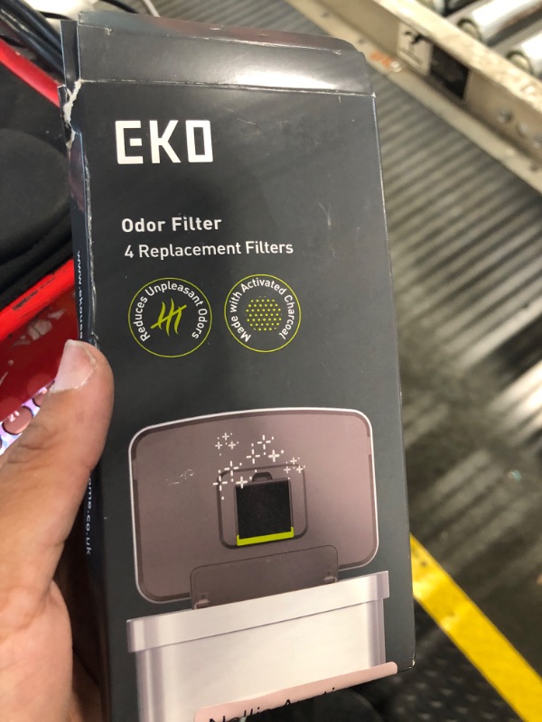 Photo 1 of EKO Trash Can Odor Filter Refills for Trash Can and Compost Bin, Activated Charcoal Deodorizer, Strong Charcoal Odor Absorber, Pack of 3Replacements