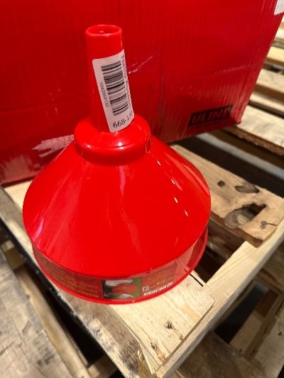 Photo 1 of ***MISSING MESH STRAINER***King Kooker 8" Plastic Cooking Oil Funnel with Attached Reusable Stainless Steel Mesh Filter, Multi