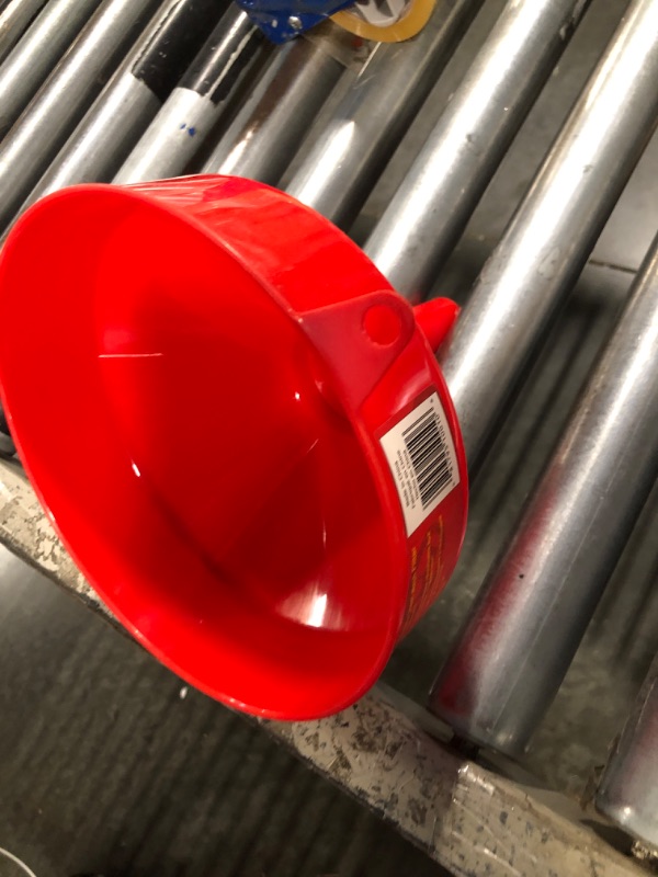 Photo 1 of ***MISSING MESH STRAINER***King Kooker 8" Plastic Cooking Oil Funnel with Attached Reusable Stainless Steel Mesh Filter, Multi