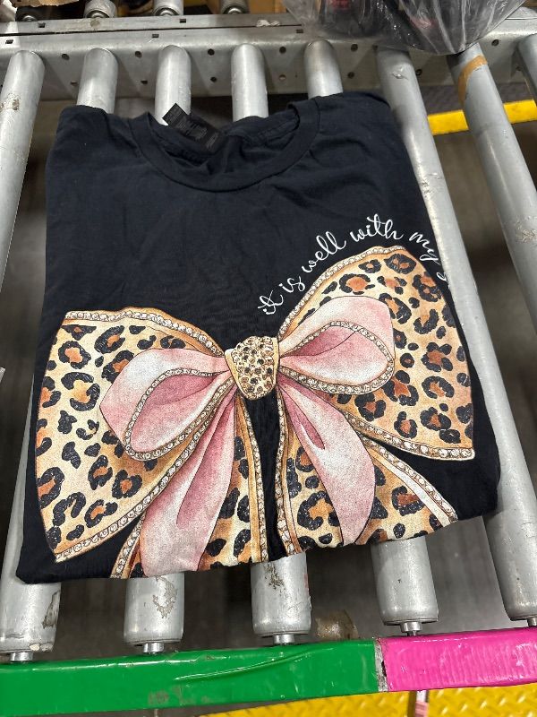 Photo 1 of It Is Well With My Soul Inspired Faith Bible Bow Christian T-Shirt XL