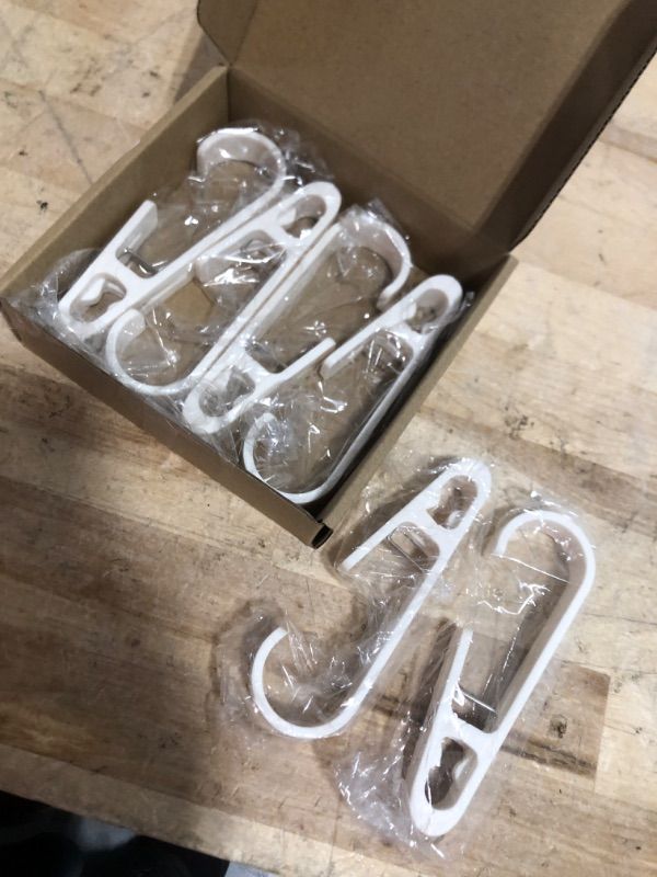 Photo 1 of 20pcs Laundry Hooks with Clips Super Strong Plastic Home Travel Swivel Hanging Hanger Closet Organizer Clamps Socks Boot Bras Towels for Bathroom Wardrobe Kitchen Office,White