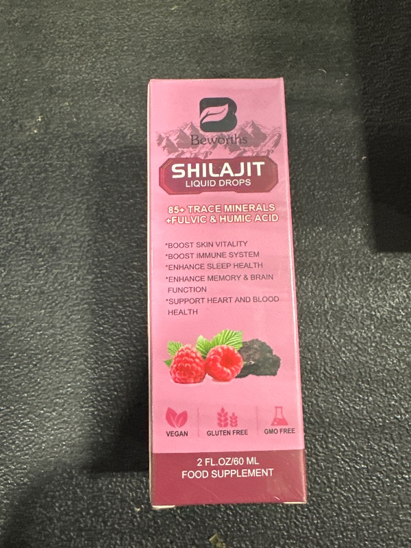Photo 1 of Shilajit Resin Liquid Drops | Organic Shilajit 85+ Trace Minerals Complex with Ashwagandha, Turmeric, Ginseng, Chaga Supplement