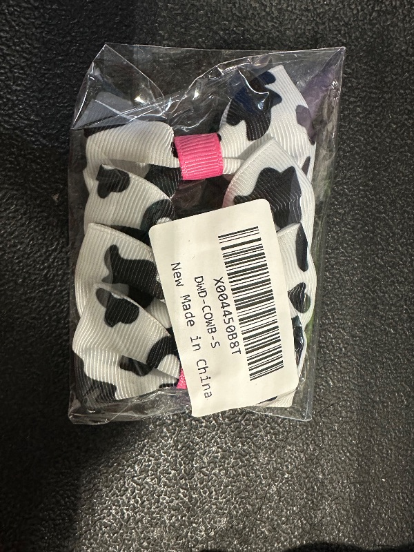 Photo 1 of 4 Pack Baby Girls Cow Print Hair Bow Clips Toddler Cowgirl Country Birthday Party Gift Costume Accessories 2.5 Inch