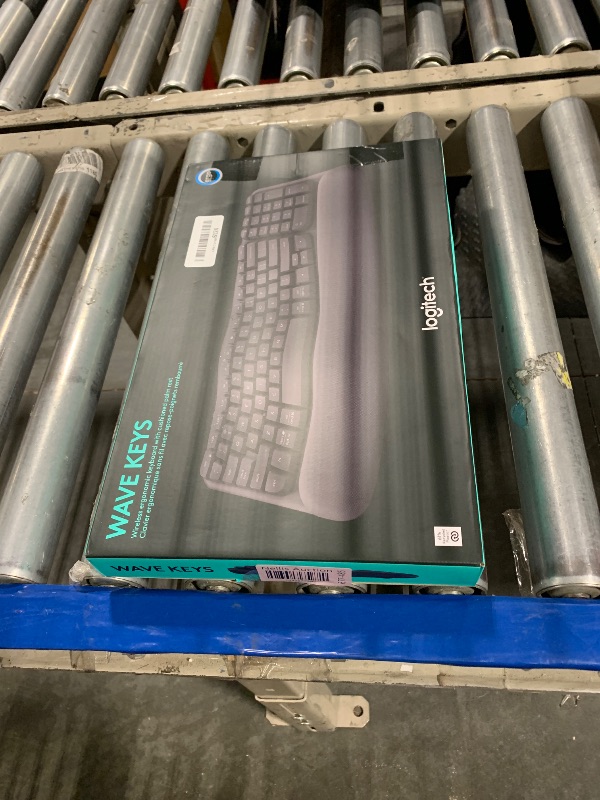 Photo 1 of Logitech Wave Keys Wireless Ergonomic Keyboard with Cushioned Palm Rest, Comfortable Natural Typing, Easy-Switch, Bluetooth, Logi Bolt Receiver, for Multi-OS, Windows/Mac - Graphite