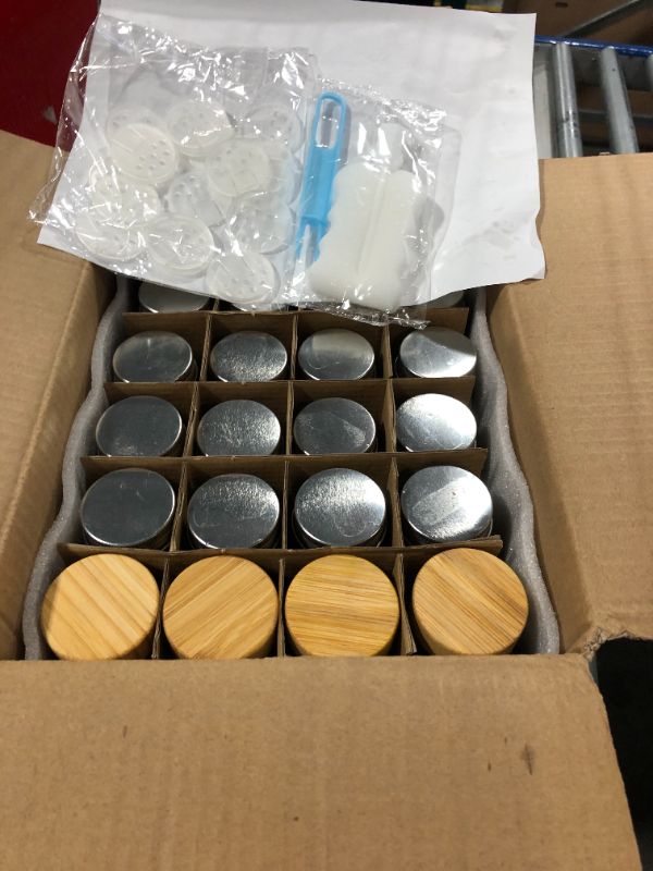Photo 1 of AISIPRIN Glass Spice Jars with Bamboo Lids | Square Spice Jar with Labels | Spice Bottles With Shaker Lids | Spice Containers | for Cabinet,Drawer,Spice Rack | Seasoning Organizer (Pack of 24)