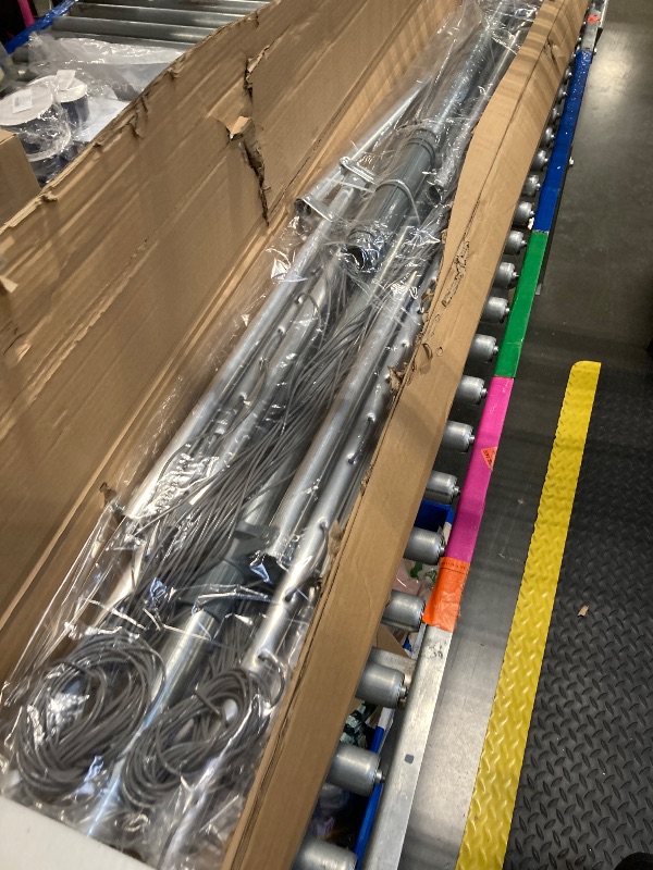 Photo 1 of Household Essentials 17130-1 Rotary Outdoor Umbrella Drying Rack | Aluminum | 30-Lines with 210 ft. Clothesline,Silver