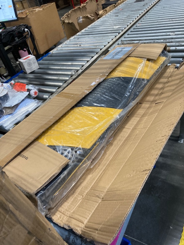 Photo 1 of 3.3 Ft Rubber Speed Bump, 2 Pack 2 Channel Modular Heavy Duty Speed Bumps Humps 25000 lbs Load Capacity, Cable Protector Ramp for Asphalt Concrete Gravel Driveway Road