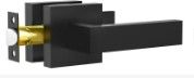 Photo 1 of  Matte Black Interior Door Handles for Hallway and Closet, Heavy Duty Square Interior Keyless Door Handles Non-Locking Door Knobs for Right & Left Side Door