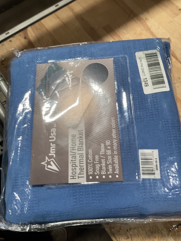 Photo 1 of 100% Cotton Blanket Twin Size 66x90 - Lightweight Breathable Waffle Weave Thermal Throw for Bed, Sofa & Couch - Soft Cozy, Durable Summer Bedding, All Season Comfort for Home, Travel & Camping SkyBlue