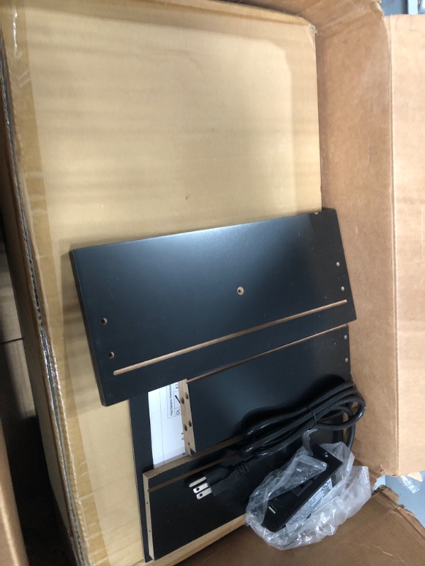 Photo 1 of (Used)(damaged) Night Stand with Charging Station, Wooden Top Bedside End Table with Drawer and Storage Space for Bedroom