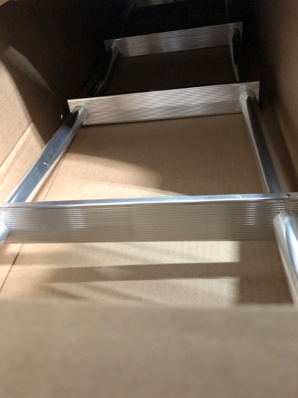 Photo 1 of 103HF Surco Hook-Over Style Aluminum 4-Step Van Ladder - Compatible with 1980-13 Ford E-Series Vans; Brite Dipped Polished Finish