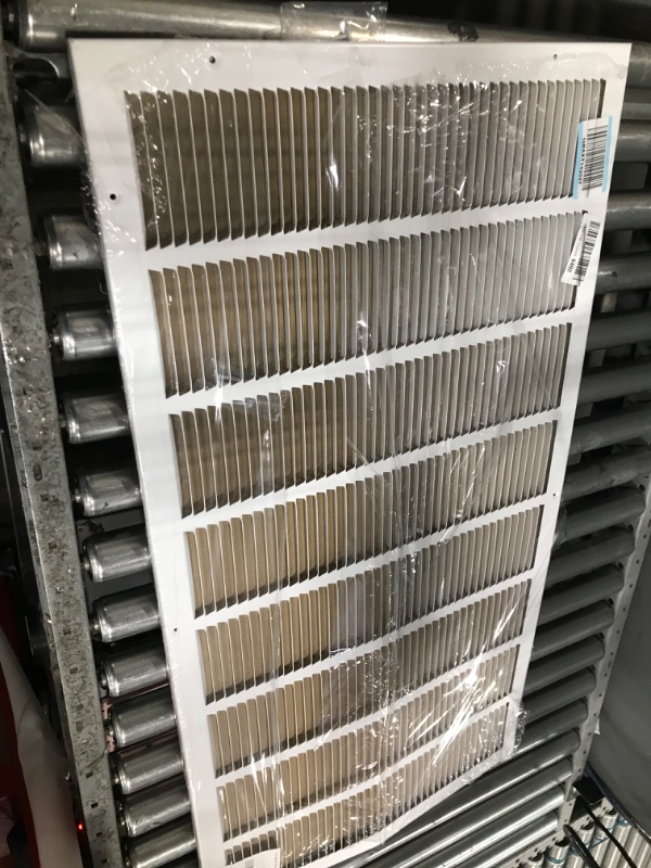 Photo 1 of HVAC Premium 40'' x 20'' [Duct Opening] Flat Stamped Steel Return Air Grille - Sidewall and Ceiling - HVAC Vent Duct Cover - White [Outer Dimensions: 41.75''w X 21.75''h]