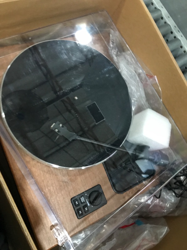 Photo 1 of All-in-One Vintage Record Player High Fidelity Belt Drive Turntable for Vinyl Records Built-in 2 Tweeter and 2 Bass Stereo Speakers, Vinyl Player with MM Cartridge, Bluetooth, Aux-in, RCA, Auto Stop