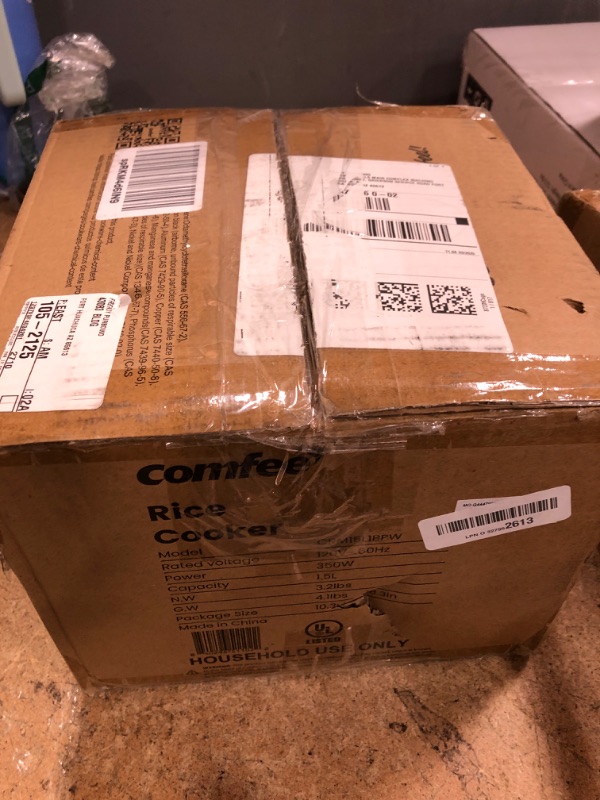 Photo 1 of COMFEE' Rice Cooker, 6-Cup Cooked/3-Cup Uncooked, Removable Non-Stick Bowl, for Soups, Stews, Grains&Oatmeal, One Touch, White