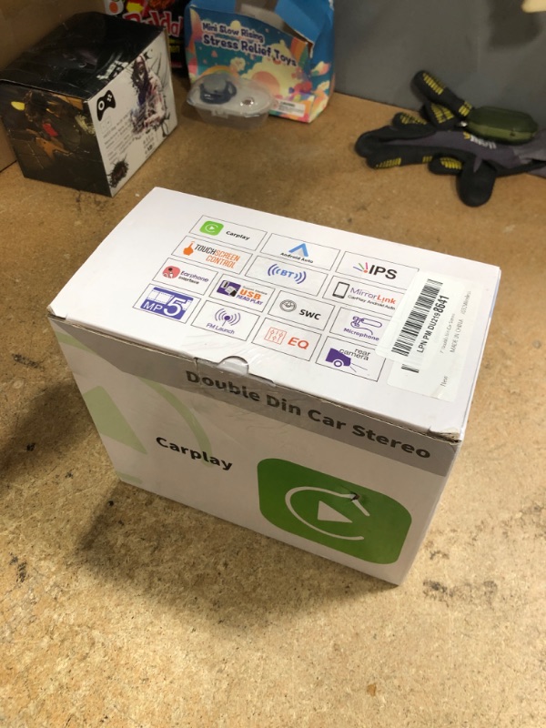 Photo 1 of 7" Double Din Car Stereo with Wireless Apple CarPlay,Car Radio Build-in Bluetooth 5.2,IPS Touchscreen 1024x600,FM Radio,Backup Camera,Dual USB,Type-C Fast Charging,GPS Navigation,Subwoofer,Car Play
