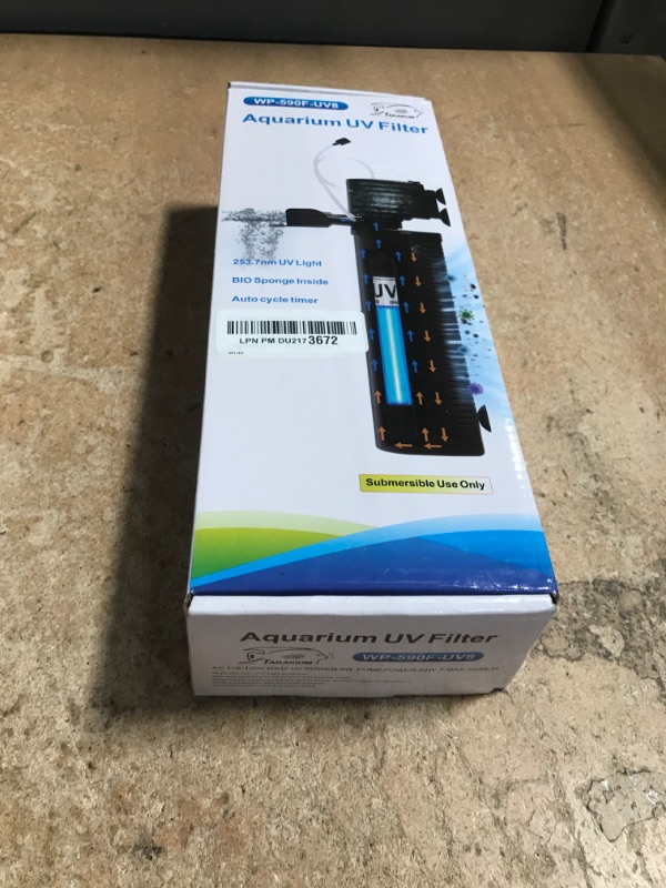 Photo 1 of Aquarium U-V Filter 290GPH for 40-150 Gallon Fish Turtle Tank Internal Filter w/Scientific Timer Bio Sponge Submersible Power Pump w/Aeration Deodorization Saltwater Freshwater Green Clean Machine