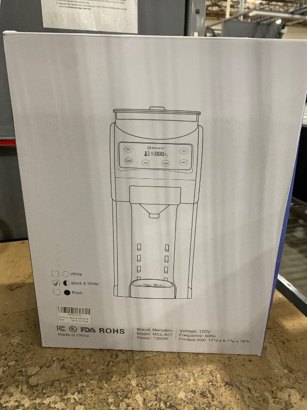 Photo 1 of Mercalon Instant Formula Maker, Fast and Customizable Formula Dispenser Machine with Accurate Temperature Control for Baby, Automatic Powder Blending for All Brands of Bottle and Formula, Black/White