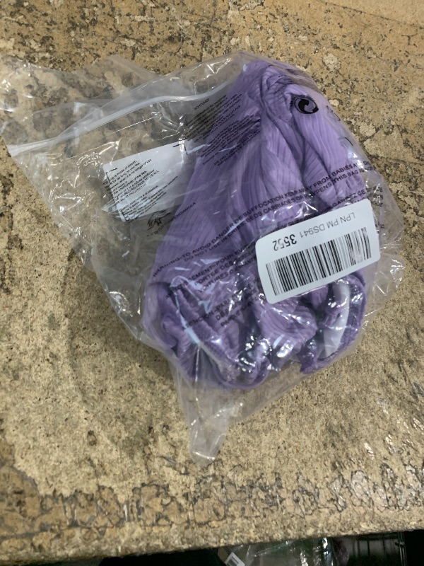 Photo 1 of Aleumdr Ribbed One Piece Swimsuits for Women Tummy Control Tie Side High Cut Ruched Drawstring Bathing Suits Printed Wisteria Purple Large