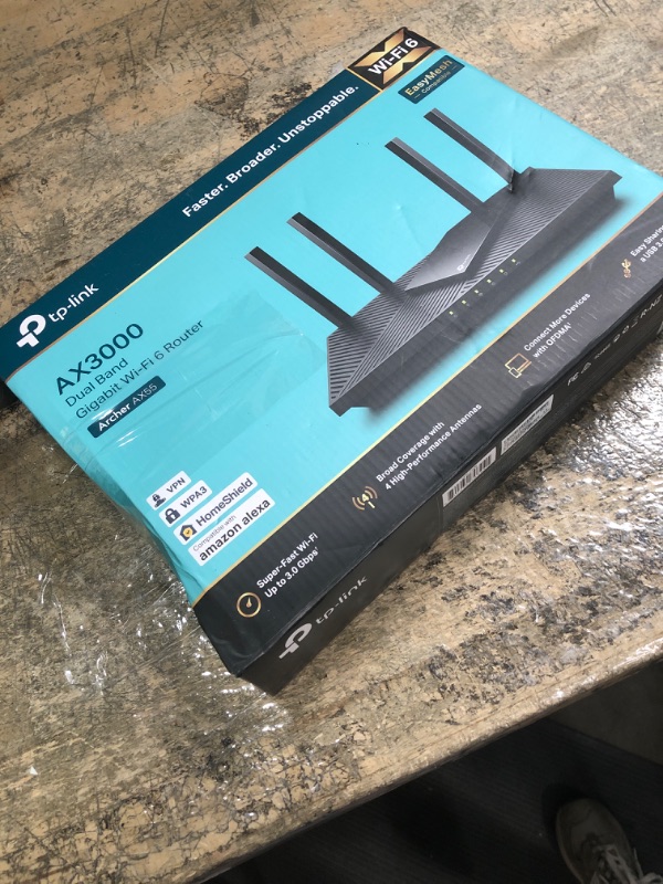 Photo 1 of ***(MISSING PARTS)***
TP-Link Dual-Band AX3000 Wi-Fi 6 Router Archer AX55 | Wireless Gigabit Internet Router for Home | EasyMesh Compatible | VPN Clients & Server | HomeShield, OFDMA, MU-MIMO | USB 3.0 | Secure by Design