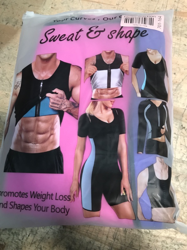 Photo 1 of DoLoveY Women Sauna Sweat Vest with Sleeves Neoprene Fitness Shirt Workout Body Shaper Sport Tank Top, Large