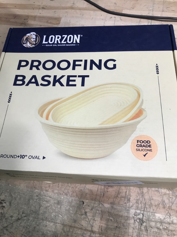 Photo 1 of Lorzon Silicone Banneton Bread Proofing Basket, 9" Round & 10" Oval Foldable Sourdough Proofing Basket Including Bread Lame