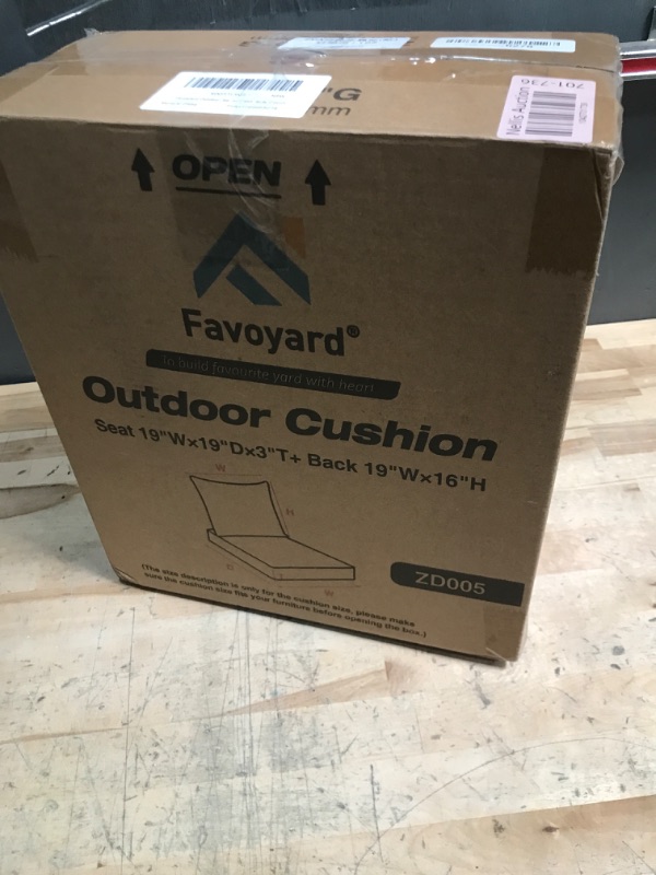 Photo 1 of Favoyard Outdoor Seat Cushion Set 19 x 19 Inch Waterproof & Fade Resistant Patio Furniture Cushions with Removable Cover Deep Seat & Back Cushion with Handle and Adjustable Straps for Chair Sofa Couch