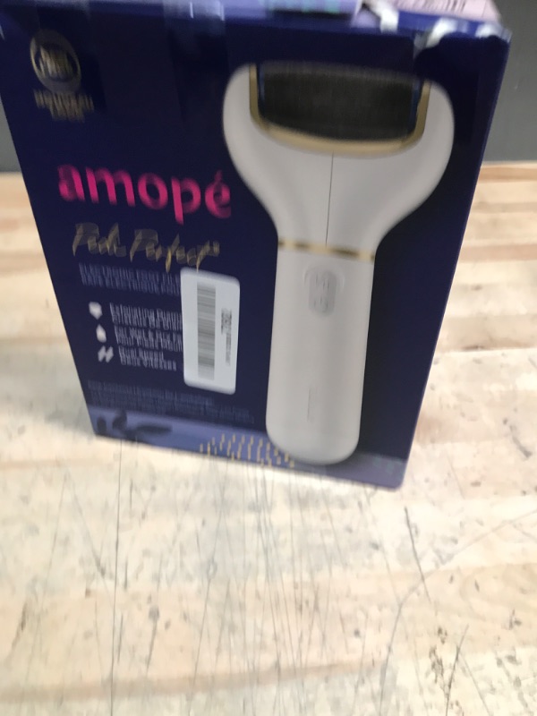 Photo 1 of Amopé Pedi Perfect Electric Callus Remover Foot File w/ Diamond Crystals, Pedicure Tool for Feet, Removes Hard & Dead Skin, Feet Scrubber & Buffer, Splashproof, w/ Extra Coarse Roller Head, 1 Count