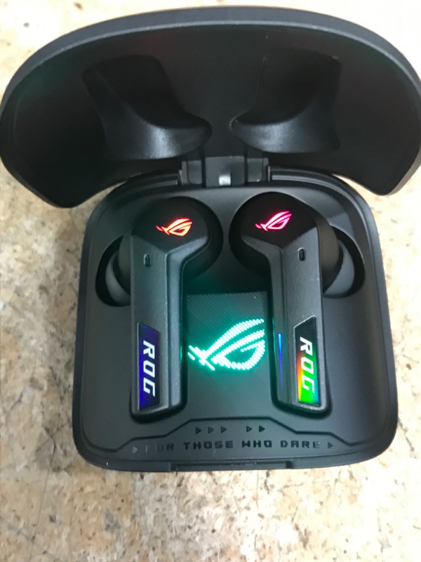 Photo 1 of ASUS ROG Cetra True Wireless Gaming Headphones (2.4 GHz & Bluetooth 5.3, ROG SpeedNova, 24-bit 96 kHz Audio, Dirac Opteo, Bone-Conduction AI Microphones, Adaptive ANC, 46-Hour Battery Life)- Black