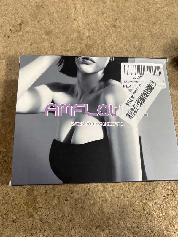 Photo 1 of AMFLOWER Adhesive Bra Invisible Push Up Sticky Bra, Strapless Self-Adhesive Bra with Nipple Covers Soft Reusable Silicone Bra for Women (C) Nude