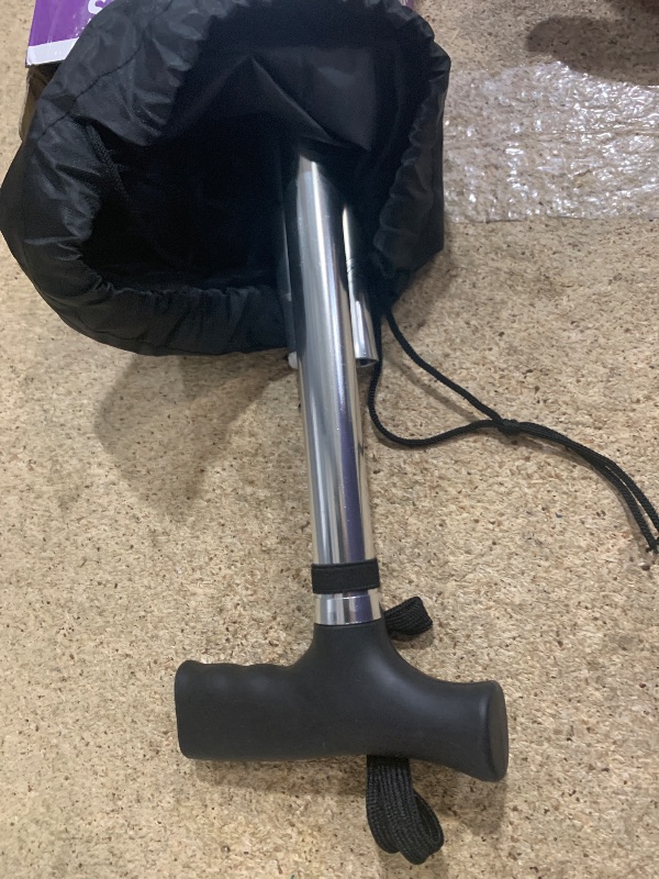 Photo 1 of Allay Walking Cane for Men & Women - Foldable, Adjustable, Collapsible Walking Canes for Seniors Balance, Free Standing, Pivot Tip, Heavy Duty, with Travel Bag | Walking Sticks for Seniors - Silver