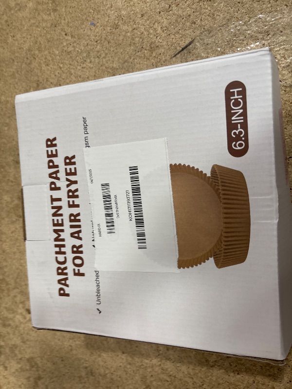 Photo 1 of Air Fryer Disposable Paper Liner, 120 Pcs, Non-stick Parchment Frying, Baking, Cooking, Roasting and Microwave - Unbleached, Oil-proof, 6.3-inch
