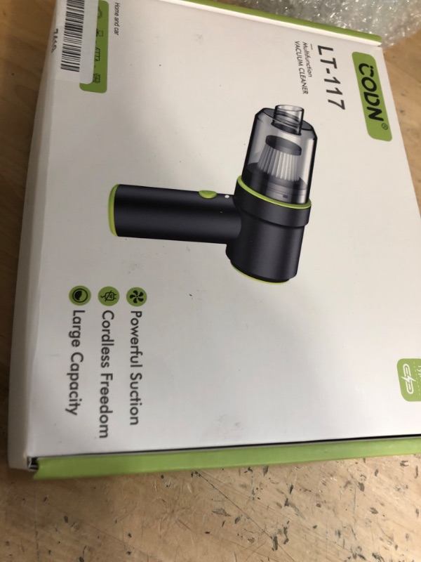 Photo 1 of CODN Handheld Car Vacuum Portable Cordless 12000PA, 2 in 1 Handheld Vacuum Cleaner and Air Duster with Multi-Nozzles and LED Light, Mini Hand Held Vacuum Rechargeable for Home, Car, Office, Pet Hair