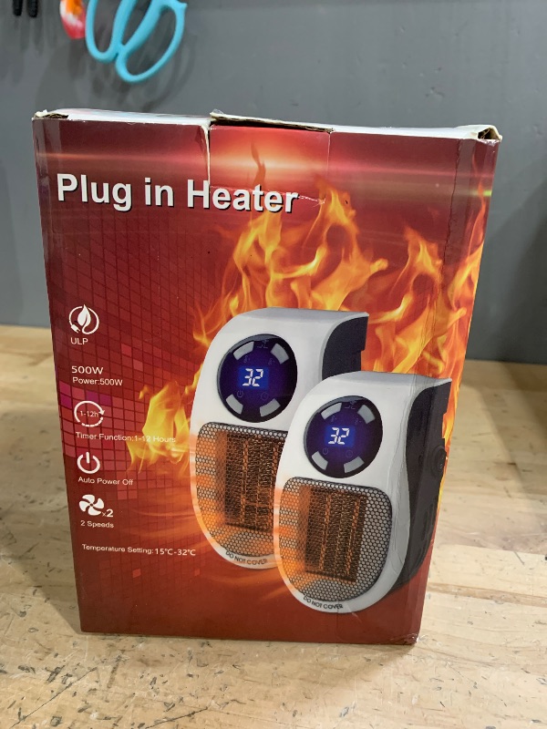 Photo 1 of Elon Musk Ultra Air Heater, Plug in Heater 500W, Space Heaters for Indoor Use, Portable Heater with Thermal Protection, Quiet Small Space Heater with Timer for Bedroom, Bathroom - 2 Pieces