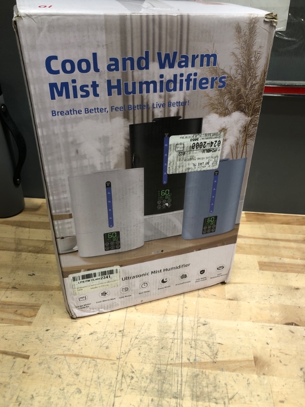 Photo 1 of 6L Humidifiers for Bedroom Large Room Home, Cool and Warm Humidifier for Plants Mist Top Fill Desk Humidifier Essential Oil Diffuser, Quiet Humidifiers with Adjustable Mist,360°Nozzle-Graphite