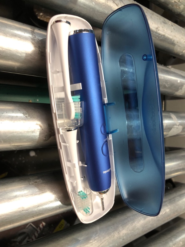 Photo 1 of Aquasonic Vibe Series Ultra-Whitening Toothbrush – ADA Accepted Electric Toothbrush - 8 Brush Heads & Travel Case – 40,000 VPM Motor & Wireless Charging - 4 Modes w Smart Timer – Sapphire Blue