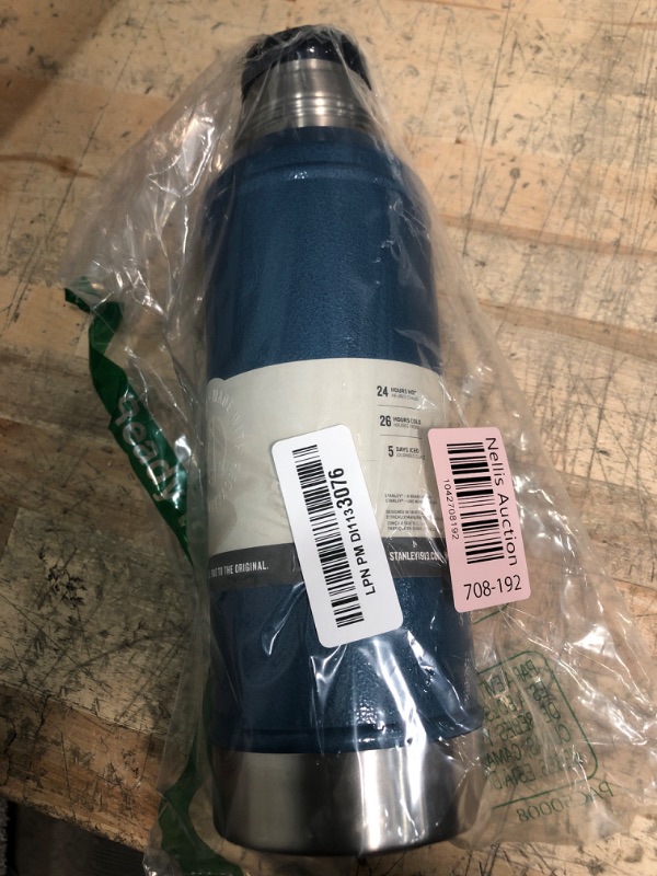 Photo 1 of Stanley Classic Legendary Vacuum Bottle 1.0 qt | Wide Mouth with Leakproof Cup Lid | Keep Drinks Hot or Cold | Packable for Travel | Insulated Stainless Steel Thermos | BPA-Free | Hammertone Lake
