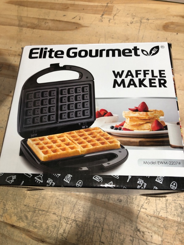 Photo 1 of Elite Gourmet EWM-2207# Electric Non-Stick Belgian Waffle Maker Iron, Breakfast, Sandwiches, Snacks, Burgers and more, 2-Slice, Black