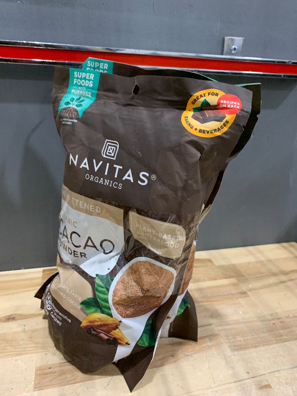 Photo 1 of Navitas Organics Cacao Powder, 16 oz. Bags (Pack of 2) — Organic, Non-GMO, Fair Trade, Gluten-Free, EXP: 05/2025