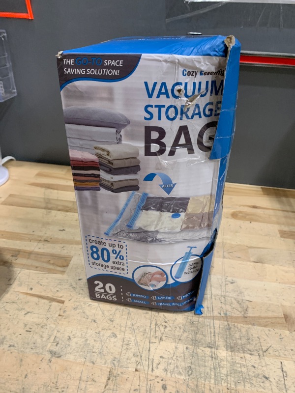 Photo 1 of 20 Pack Vacuum Storage Bags, Space Saver Bags (4 Jumbo/4 Large/4 Medium/4 Small/4 Roll) Compression for Comforters and Blankets, Sealer Clothes Storage, Hand Pump Included