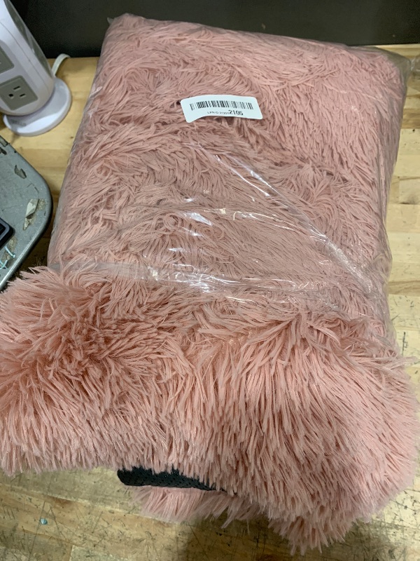 Photo 1 of EHEYCIGA Fluffy Dog Crate Bed for Small Dogs, Plush Faux Fur Dog Crate Pad, Calming Anti Anxiety Small Dog Bed for Crate, Washable Soft Warm Dog Crate Mat with Non-Slip Bottom, Pink