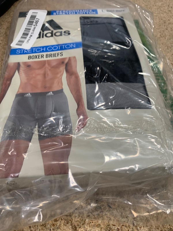 Photo 1 of adidas Men's Performance Stretch Cotton Boxer Brief Underwear (3-Pack) Designed for Active Comfort and All Day wear, Onix Grey/Black/Grey, Large