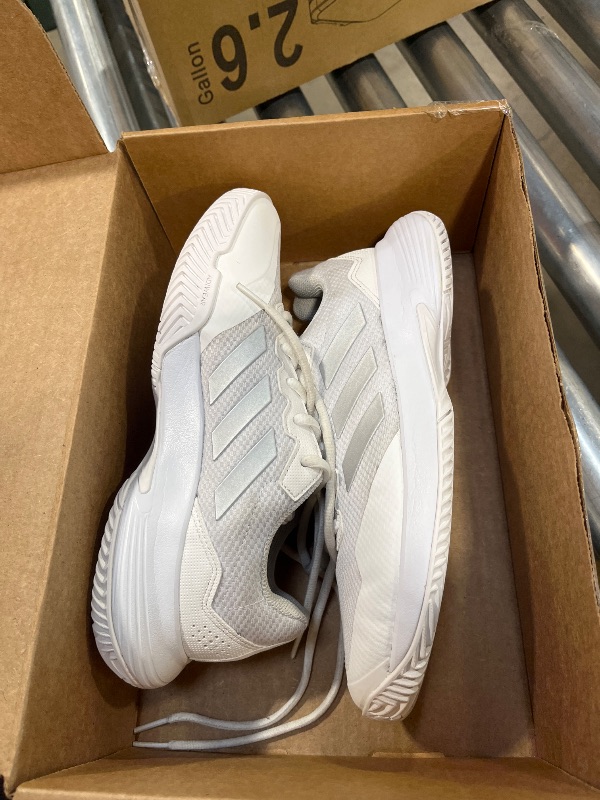 Photo 1 of adidas Women's GameCourt 2 Sneaker, White/Silver Metallic/White, 8