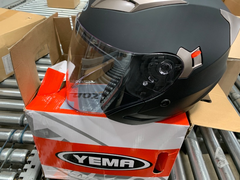 Photo 1 of Motorcycle Open Face Helmet DOT Approved - YEMA Helmet YM-627 Motorbike Moped Jet Bobber Pilot Crash Chopper 3/4 Half Helmet with Sun Visor for Adult Men Women - Matte Black,Medium