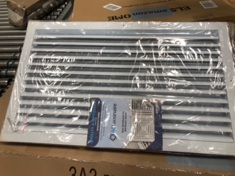 Photo 1 of [24 x 14 Duct Hole] Vent Cover. Aluminum Exterior Return Grille HVAC Sidewall - Outside Air Louver Waterproof & Rain Block. Return Grille Outdoor. The Aluminum Never Rust. White [25.6 x 15.6"Face]