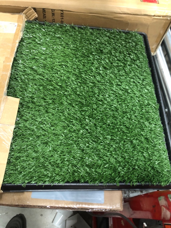 Photo 1 of Artificial Grass Puppy Pee Pad for Dogs and Small Pets - 20x25 Reusable 3-Layer Training Potty Pad with Tray - Dog Housebreaking Supplies by PETMAKER